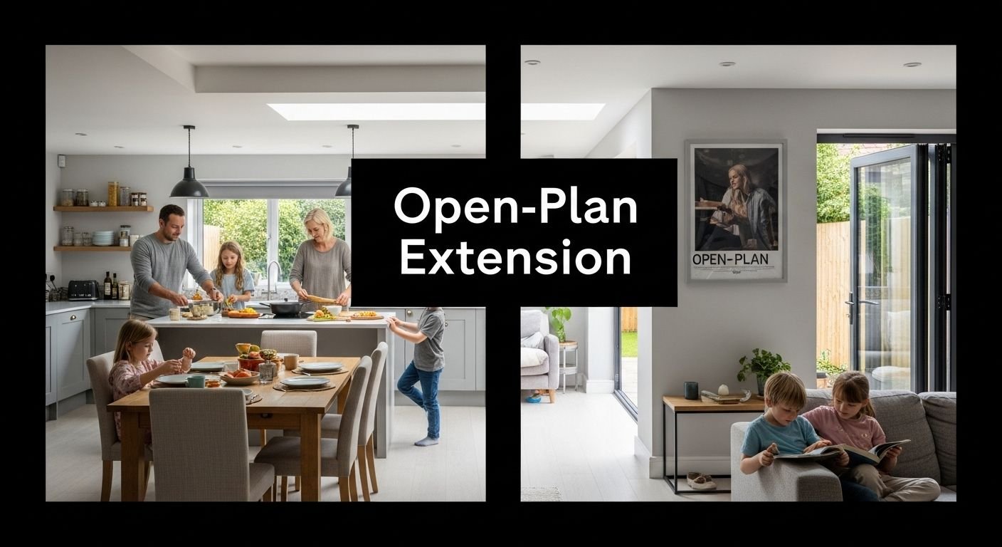 open-plan extension family living