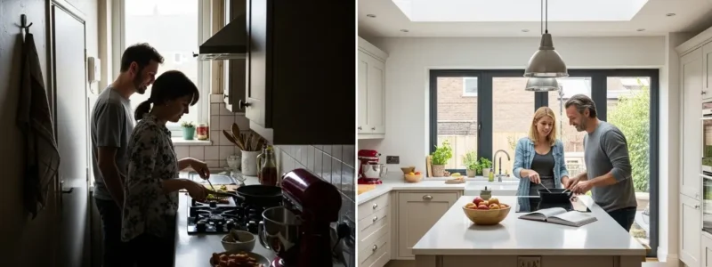 small kitchen extension before and after