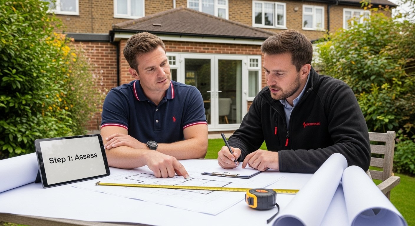 London home extension steps