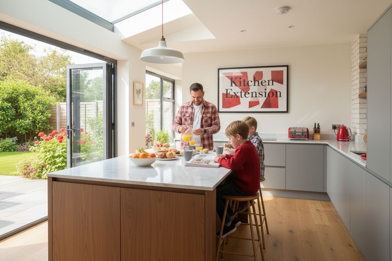modern kitchen extension family