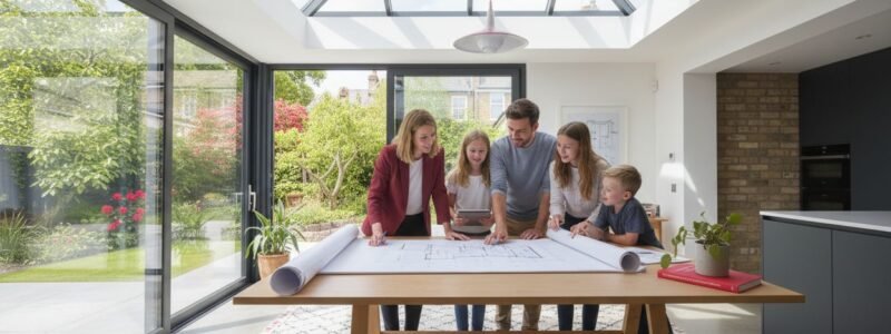 home extension design, London family, architect discussion home extension design, London family, architect discussion