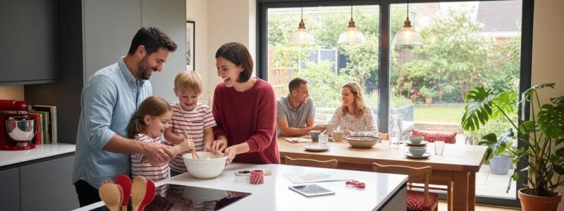 open plan kitchen diner
